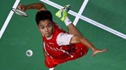 Anthony Ginting, andalan Indonesia pada ajang Indonesia Masters 2022|dok. AFP/Manan Vatsyayana, dimuat Liputan6.com