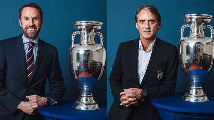Gareth Southgate dan Roberto Mancini (Sumber : tribunnews.com)