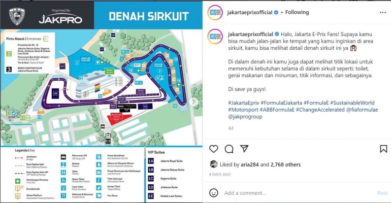 Informasi Denah Sirkuit (https://www.instagram.com/jakartaeprixofficial/)