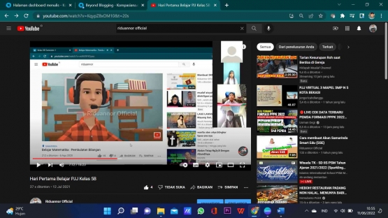 Belajar daring menggunakan animasi di chanel youtube Riduannor Official (Dokpri)