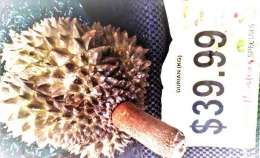 harga durian di supermarket ,40 dollar atau senilai 400 ribu rupiah perkilogram/dokumentasi pribadi