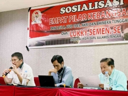 Penyampaian materi Sosialisasi Empat Pilar MPR RI. Doc Pri