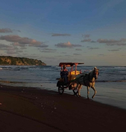 Potret delman disekitar Pantai Parangkusumo (dokumentasi pribadi)