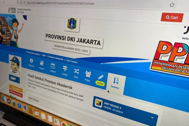 Link pengumuman PPDB Jakarta 2022 jenjang SD-SMA(KOMPAS.com/Zulfikar)