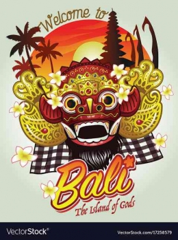 Ilustrasi Gambar Menyambut Kunjungan Ke Bali | Sumber VectorStock