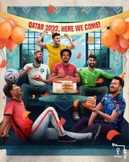 Ilustrasi pesta wakil Asia di Piala Dunia 2022. Sumber: twitter.com/FIFAWorldCup