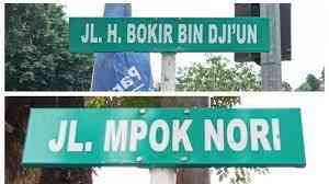 Jalan Mpok Nori dan H. Bokir Bin Dji'un (Sumber Foto: jakartatribunnews.com)