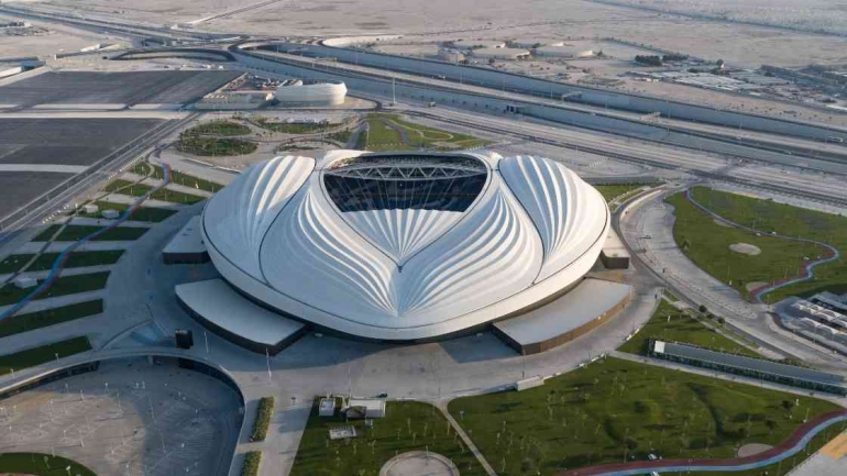 Stadion Al Janoub dengan kapasitas penuh untuk Piala Dunia 2022. Foto: Qatar22.qa.