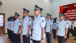 Suasana kegiatan apel yang bertempat di Aula Rutan. Foto : Humas Rutan Magetan 