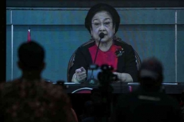 Megawati Soekarnoputri saat Kongres PDIP. Foto: KOMPAS.com/KRISTIANTO PURNOMO