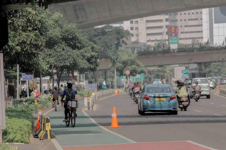 Hari Bebas Kendaraan Bermotor di Jalan Sudirman, Jakarta Selatan. (Jonas/Mahasiswa)