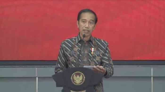 Presiden Joko widodo saat membuka rakernas kedua PDI Perjuangan di Lenteng Agus (TribunNews.com)