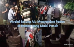 Image: Atrkasi bapak-bapak memainkan lesung alu sambil menumbuk padi dan menciptkan harmoni musik yang menakjubkan (by Merza Gamal)