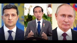 Volodymyr Zelensky, Jokowi dan Vladimir Putin. Foto : era.id