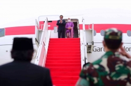 Jokowi dan Ibu serta rombongan tiba di Munich, Jerman, Minggu petang waktu setempat, 26 Juni 2022. Foto : bicaraberita.com