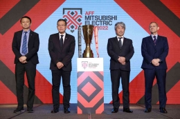 Pengumuman resmi kerja sama AFF dengan Mitsubishi Electric di Hanoi, 23 Mei 2022. FOTO: AFF