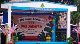 Panggung Acara Hut DKI Jakarta di SMP Negeri 3 Jakarta (Dokpri)
