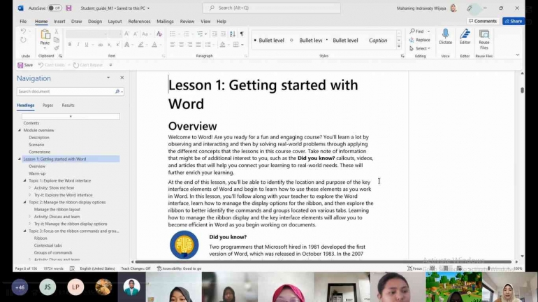 Pertemuan kelas sinkron. Dokpri
