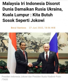 Respon negara lain atas misi perdamaian Jokowi (Sumber: tangkapan layar dari zonajakarta.pikiran-rakyat.com)