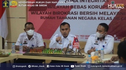 Karutan Gresik Pimpin Rapat Penguatan Pembangunan ZI. Foto : Dok. Humas Rutan Gresik