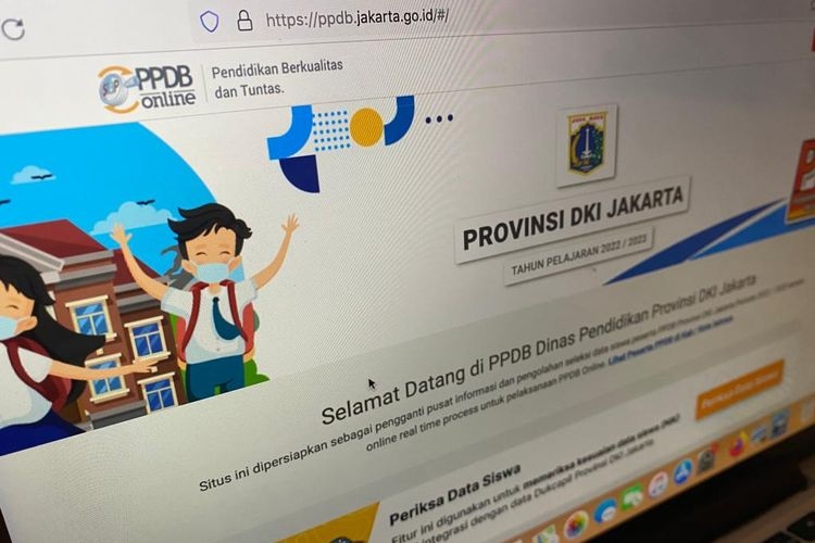 Halaman website ppdb.jakarta.go.id untuk pengajuan akun PPDB Jakarta 2022 jenjang SMA dan SMK(KOMPAS.com/Zulfikar) 