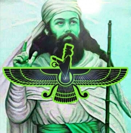 Source: Emblem Of iran persian Empiere Faravahar Zoroastriansm & Zarathustra (Edited), form SAEDNEWS and PNGEEG.