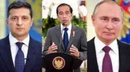 Ilustrasi gambar Presiden RI Jokowi, Zelensky dan Putin, sumber gambar dari tangkapan layar Konferensi Pers Kemenlu RI via Kompas TV.com