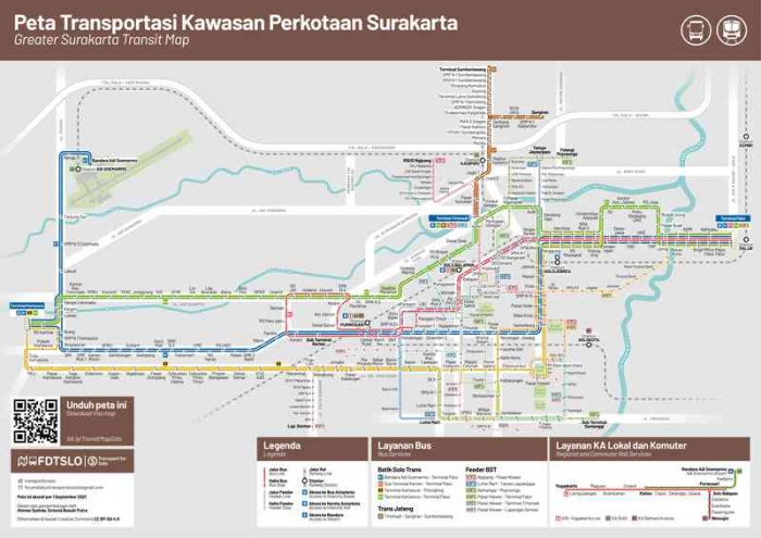 Peta Integrasi Transportasi Solo. - Sumber: Forum Diskusi Transportasi Solo (FDTSLO)