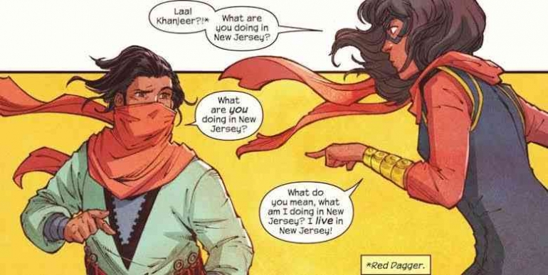 Pertemuan Ms Marvel dan Red Dagger di New Jersey. Sumber: Games Radar