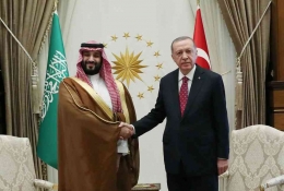 Presiden Turki Erdogan dan Putra Mahkota Arab Saudi MBS |Sumber: Murat Cetinmuhurdar/Reuters