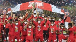 Persija Jakarta, juara Piala Menpora 2021, tapi kurang bersinar di Liga 1 musim lalu (Tribunnews.com)