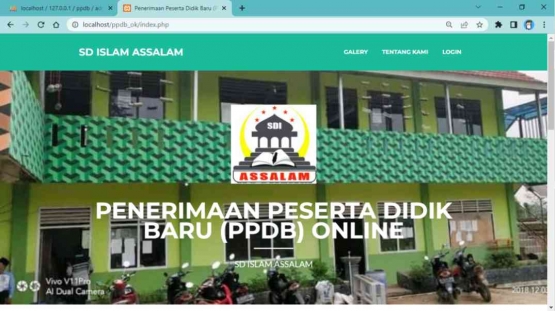 Halaman Website PPDB SD Islam Assalam yang telah dibuat/dokpri