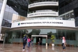 Perpustakaan Nasional RI di Jalan Medan Merdeka Selatan, Jakarta Pusat.(Kompas.com/Silvita Agmasari)