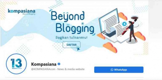 Kompasiana, menjadi salah satu situs web populer untuk blogging khususnya di Indonesia, (Image: Kompasiana.com).