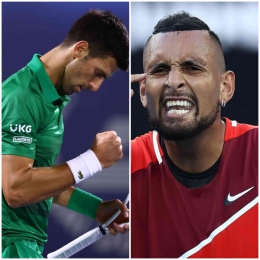 Petenis Serbia Novak Djokovic ditantang petenis kontroversial Australia Nick Kyrgios di final Wimbledon 2022. Sumber foto : sportsmanor.com