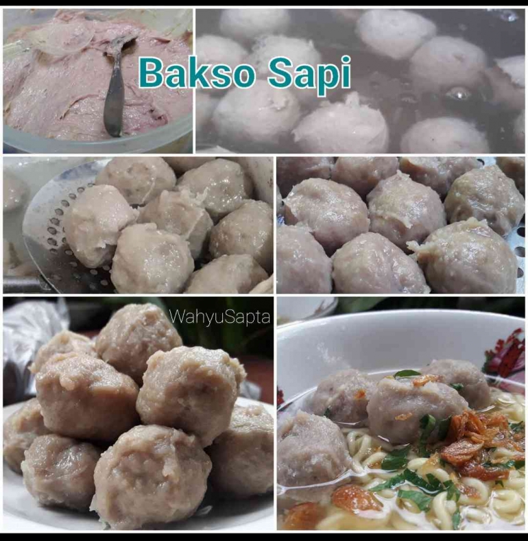 Cara memasak bakso sapi. | Foto: Wahyu Sapta.