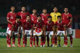 Skuad Timnas Indonesia U-19 saat lawan Filipina U-19. (Foto: ADITYA PRADANA PUTRA/via KOMPAS.COM)