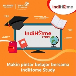 IndiHome Study, cara belajar yang mudah dipahami serta dilengkapi materi yang sesuai. Dapat diakses melalui PC & Smartphone.(Image: www.facebook.com/TelkomPromo)
