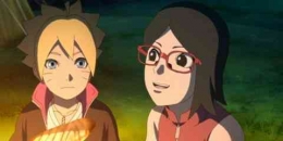 Boruto dan Sarada episode perpisahan kelas dalam serial Anime Boruto. (sumber: CBR.com)