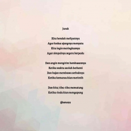 Puisi Jarak / Dokpri @ams99 By. TextArt 