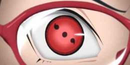 Sharingan Sarada 2 Tomoe dalam serial anime Boruto: Naruto Next Generation. (sumber: Dok. Pierrot Studio)