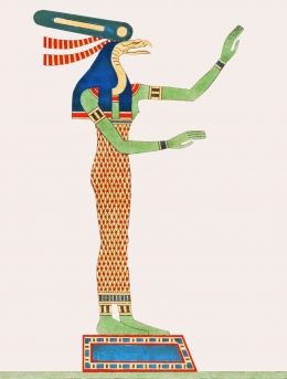 Mitologi Mesir kuno menggambarkan Wadjet berwujud wanita berkepala ular (biasanya ular kobra) dengan seluruh tubuh berwarna hijau. (dokpri)