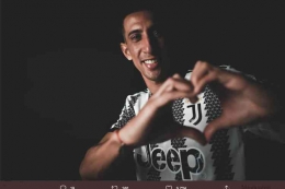 Angel Di Maria bergabung dengan Juventus dari Paris Saint Germain. Foto: TANGKAPAN LAYAR Twitter @Juventusfcen via Kompas.com