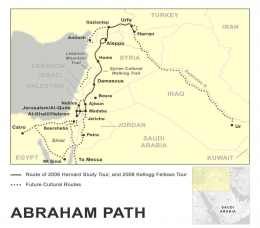 Perjalanan Abraham dengan Rute Perdagangan (Foto : Buku Path of Abraham)