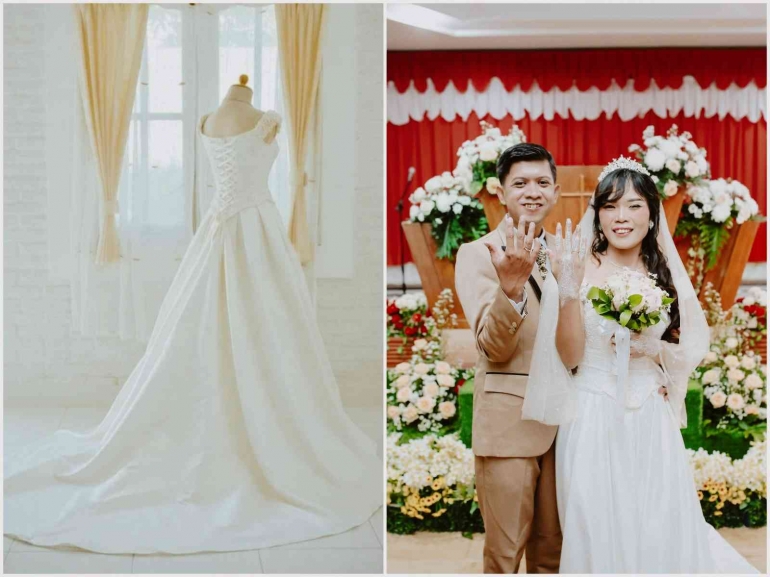 Wedding Gown hasil thrifting online (dok.pri)