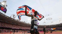 Mo Farah meraik medali emas  pada lari  5,000m dan 10,000m pada olimpiade London tahun 2012 dan Olimpiade Rio tahun 2016.  Photo: getty Images. 
