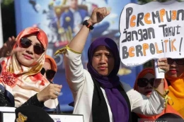 Upaya perempuan berpolitik (Sumber Foto: Antaranews.com)