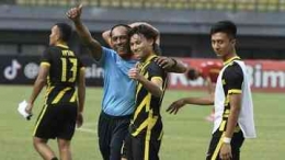 Malaysia senang didukung fans Indonesia kalahkan Vietnam. (ANTARA FOTO/Fakhri Hermansyah)