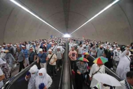 Terowongan Mina kini Megah ke Jamarat untuk  melempar Jumrah di Mina, Mekkah, (10/7/2022). MI/SUSANTO/m.media indonesia.