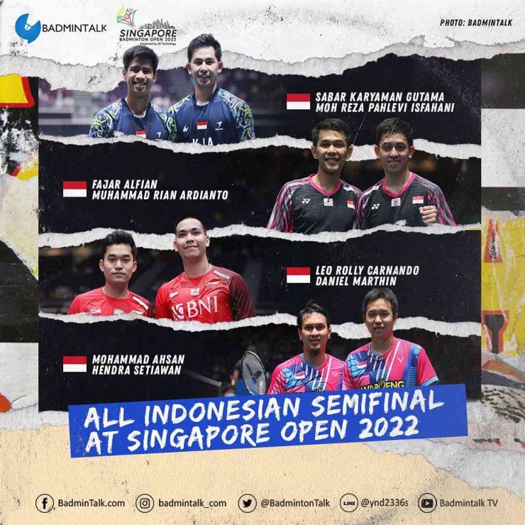 All Indonesia Semi Final pada sektor ganda putra (Foto : Badmintalk)